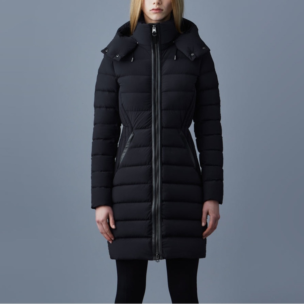 MACKAGE FARREN BLACK XS - BRAND NEW 360 DOWN STRETCH DOWN COAT - Picture 2 of 8
